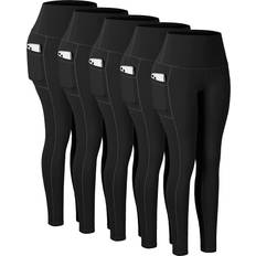 Tights Chrleisure High Waisted Tummy Control Workout Yoga Pants 5-pack - Black