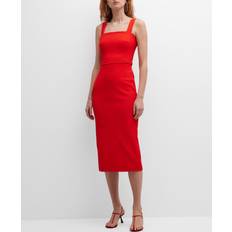 Tory Burch Stretch Faille Dress Goji Red