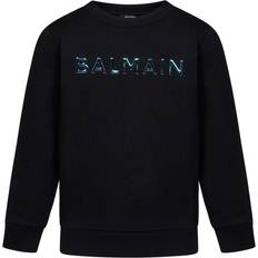 Balmain Herre Sweatere Balmain Metallic Flocked Sweatshirt - Sort