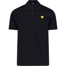 Versace Homme Polos Versace Medusa Logo Polo Shirt - Black Men's