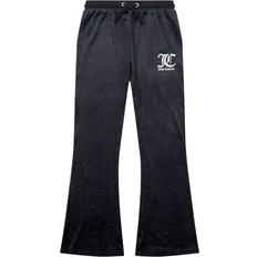 Juicy Couture Girl's Glitter Velour Flared Joggers - Black (480239-102)