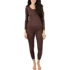 Leveret Women's Classic Pajamas - Brown