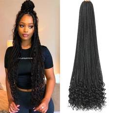 Phosphe Crochet Box Braids Hair 30 Inch 8-pack 1B