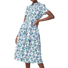 Pink - Shirt Dresses Roman Rose Print Midi Shirt Dress - White