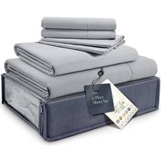 Belador Luxury Bed Sheet White, Beige, Grey, Blue (274.3x259.1cm)