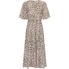 French Connection Eva Verona Crepe Midi Dress - Classic Cream Multi