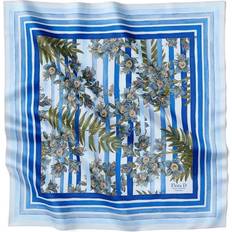 Royal Blue Striped silketørklæde