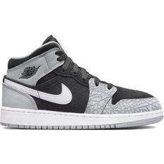 Sneakers Nike Air Jordan 1 Mid SE GS - Black/White/Light Smoke Grey/University Red