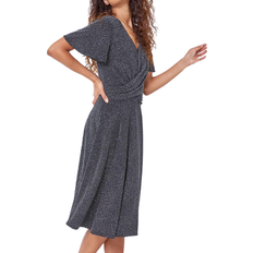 Roman Shimmer Skater Stretch Dress - Silver