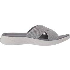 Skechers Silver Slippers & Sandals Skechers Damen ON-The-GO 600 Glistening Sandale, Silver Textile