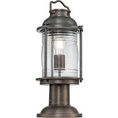 Éclairage Intérieur Lampes de portail Elstead Lighting Sockelleuchte Brünierte Bronze E27 IP44 193 mm Dimmbar Lampe de portail