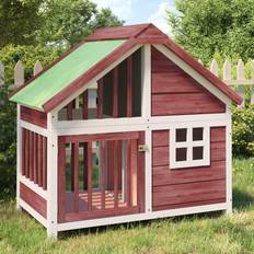 Dog Kennels Pets vidaXL Dog Kennel Mocha 96x60.5x87 Solid Wood Pine