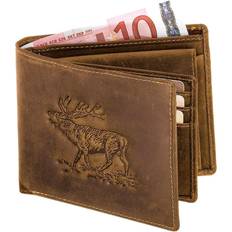 Møntrum Tegnebøger Akah Wallet Landscape Format with Deer Embossing - Brown