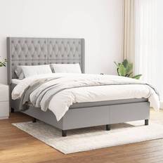 140cm Letti vidaXL Giroletto A Molle Con Materasso Grigio Chiaro 140x200 cm Tessuto Cod Mxl 37299 Letto Continentale