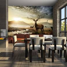 Tapeter Artgeist Fototapet Hjortene ved bjergbæk 350 x 270 cm