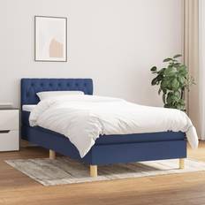 Blau Betten vidaXL mit Matratze Blau 90x190 cm Boxspringbett