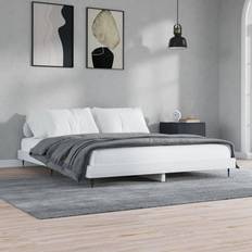 160cm - Vita Sängramar vidaXL högglans Sängram