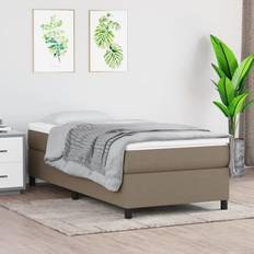 Kontinentalsenge vidaXL madras 90x190 stof gråbrun Kontinentalseng