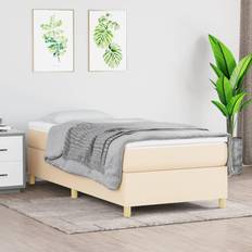 Wit Continentaal Bedden vidaXL Boxspring Met Matras Stof 90x190 cm