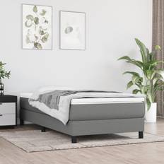 90 cm Betten vidaXL mit Matratze Dunkelgrau 90x190 cm Boxspringbett