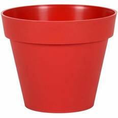 Pots, Plantes et Cultivation EDA Pot De Fleur Rond Toscane Ø 30 x H 26 cm - 10 L Rouge Rubis