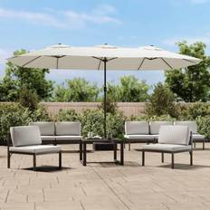 vidaXL parasol med parasoldug sandhvid