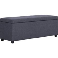 Gris Bancs de Jardin vidaXL Avec Compartiment Rangement 116 cm Gris Foncé Polyester Dark Grey Banc de Jardin