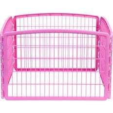 Pets Iris Pink Four Panel Pet Containment Exercise Pen without Door, 23.6" X 35.3" X