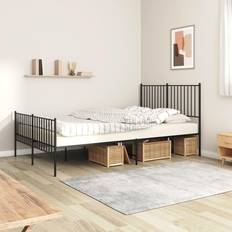 vidaXL 140 headboard & footboard Metal Bed Frame with Headboard