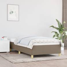 vidaXL 90x200 cm Stof Gråbrun Sengeramme