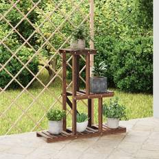 vidaXL brown, 81 cm/without wheels Flower Stand Plant Stand Flower Pot Holder Planter Rack Fir