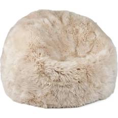 White Beanbags Natures Collection Long Wool Faux Sheepskin Rug Ivory