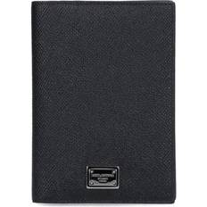 Lompakot ja Avaimenperät Dolce & Gabbana Calfskin Passport Holder With Logo Tag Black