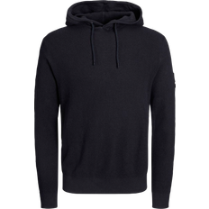 Jack & Jones Classic Waffle Knit Hooded Sweater - Black