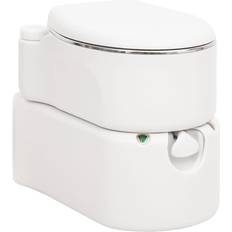 vidaXL Bærbart campingtoilet 24 17 l HDPE og stål hvid