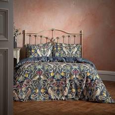 Textiles Edinburgh Weavers Liberty Floral Birds Luxury Duvet Cover Blue