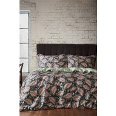 Textiles Leaf 200 Thread Count Duvet Cover Pink, Green