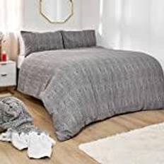 Dreamscene Double Chunky Duvet Cover Grey, Black