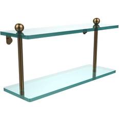 Mixer Shelves Allied Brass 16 W 2-Tier Clear Bathroom Shelf Brushed Bronze