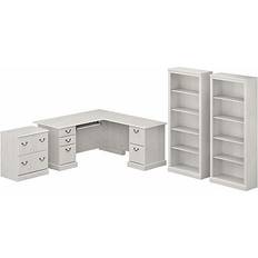 Desk and file cabinet set Bush Saratoga 66" L-Shaped Writing Desk