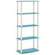 Blue Shelves Furinno Turn-S-Tube 5-Tier Square Leg Multipurpose Display Book Shelf