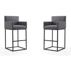 Bar Stools Manhattan Comfort Set of 2 Ambassador Bar Stool