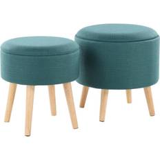 Turquoise Pouffes Lumisource Tray Contemporary Pouffe