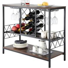 Barschränke VEVOR Industrial Cabinet Wine Table with Wine Rack & Glass Holder Mueble Bar