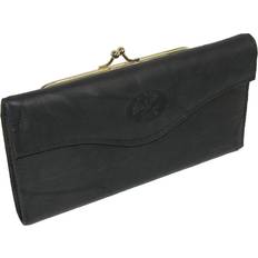 Leather Long Bifold Organizer Wallet with Floral Emboss