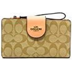 Coach Green Wallets Coach Women Tech Wallet in Colorblock Signature Canvas Light Khaki Faded