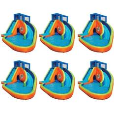 Inflatable water slides Banzai Sidewinder Falls Multicolor Inflatable Kiddie Pool with Slides & Cannons 6 Pack