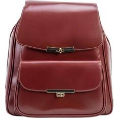 McKlein Kendall Leather Business Laptop Backpack, Red