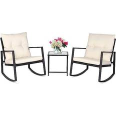 Glass Bistro Sets SunCrown 3 Piece Rocking Bistro Set