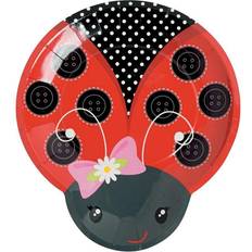 Fun Express Little ladybug paper dinner plates 8 ct. party supplies 8 pieces